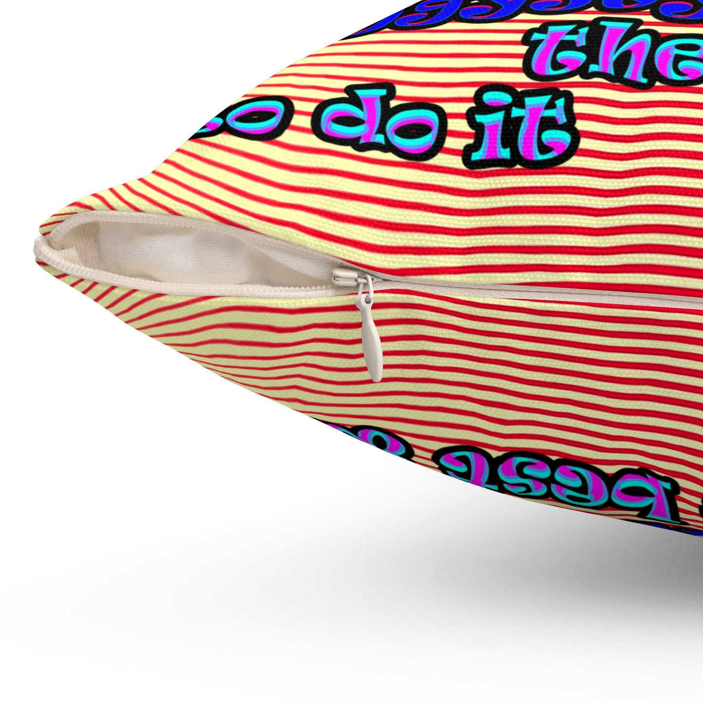 doggystyle - Spun Polyester Square Pillow - (yellow-orange wave)