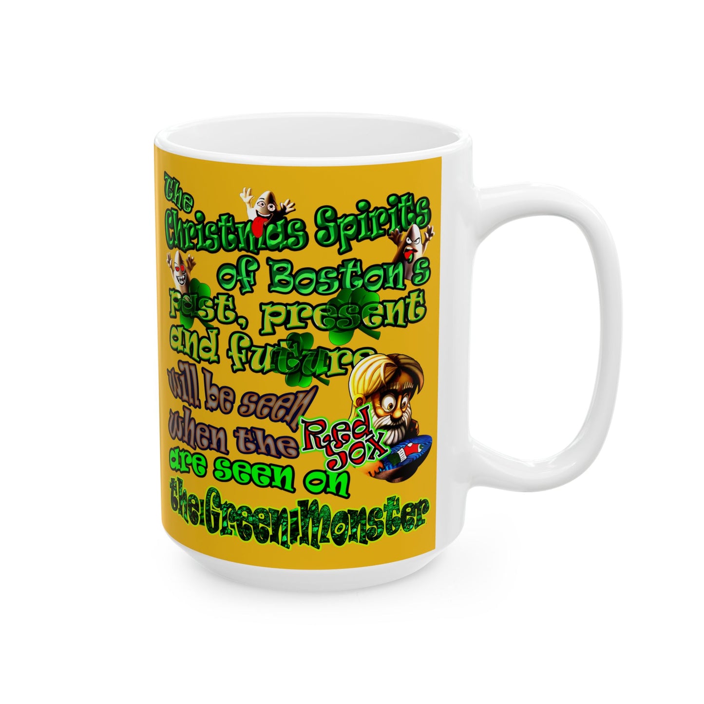 christmas spirits of boston - White Mug (yellow)