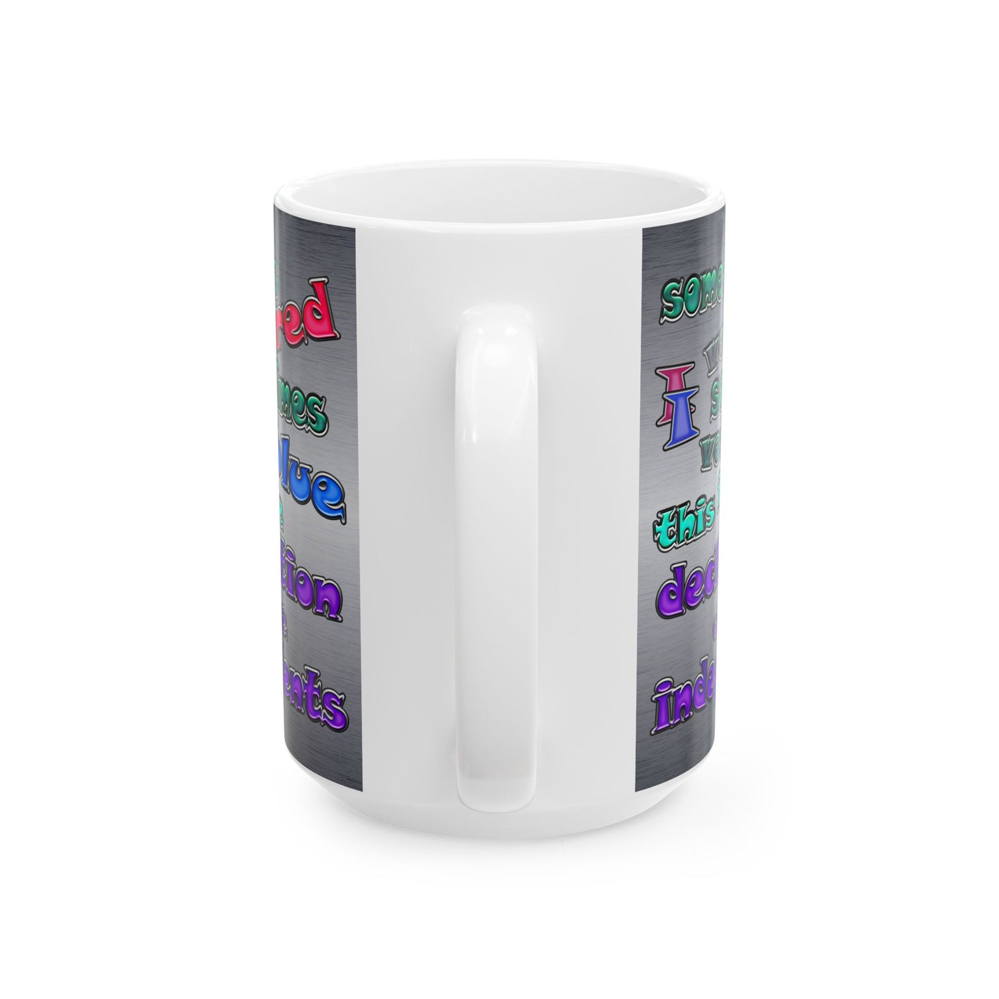declaration of the independents - White Mug (brushed nickel)