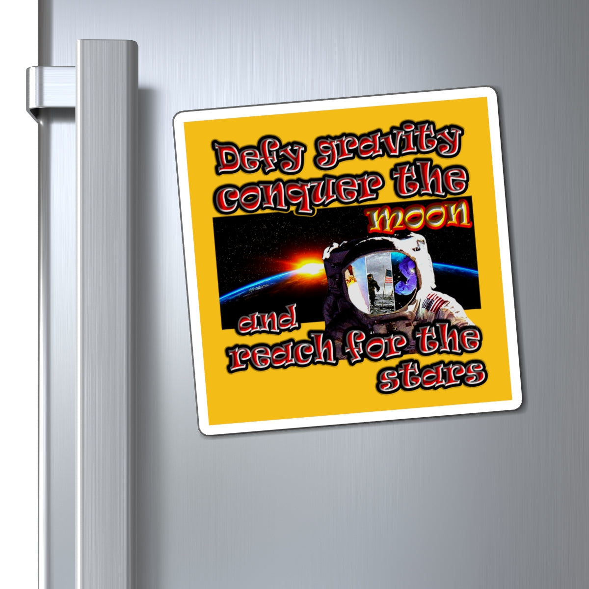 defy conquer reach - Magnets - (yellow)