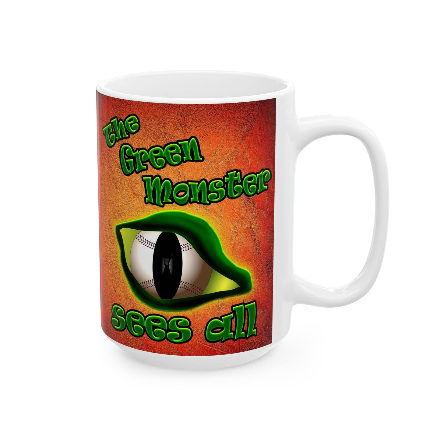 green monster - White Mug (burnt orange)