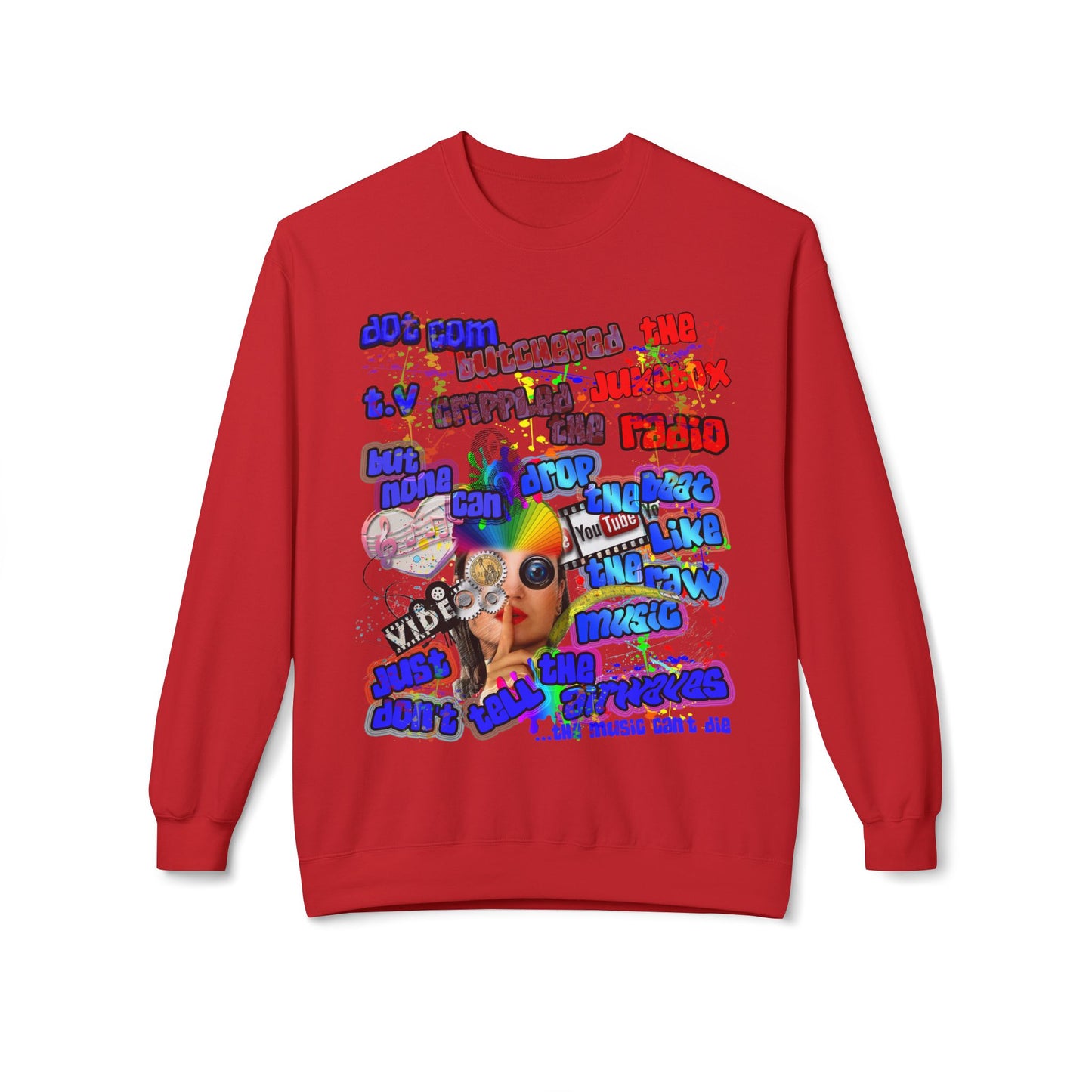 drop the beat - Unisex Midweight Softstyle Fleece Crewneck Sweatshirt