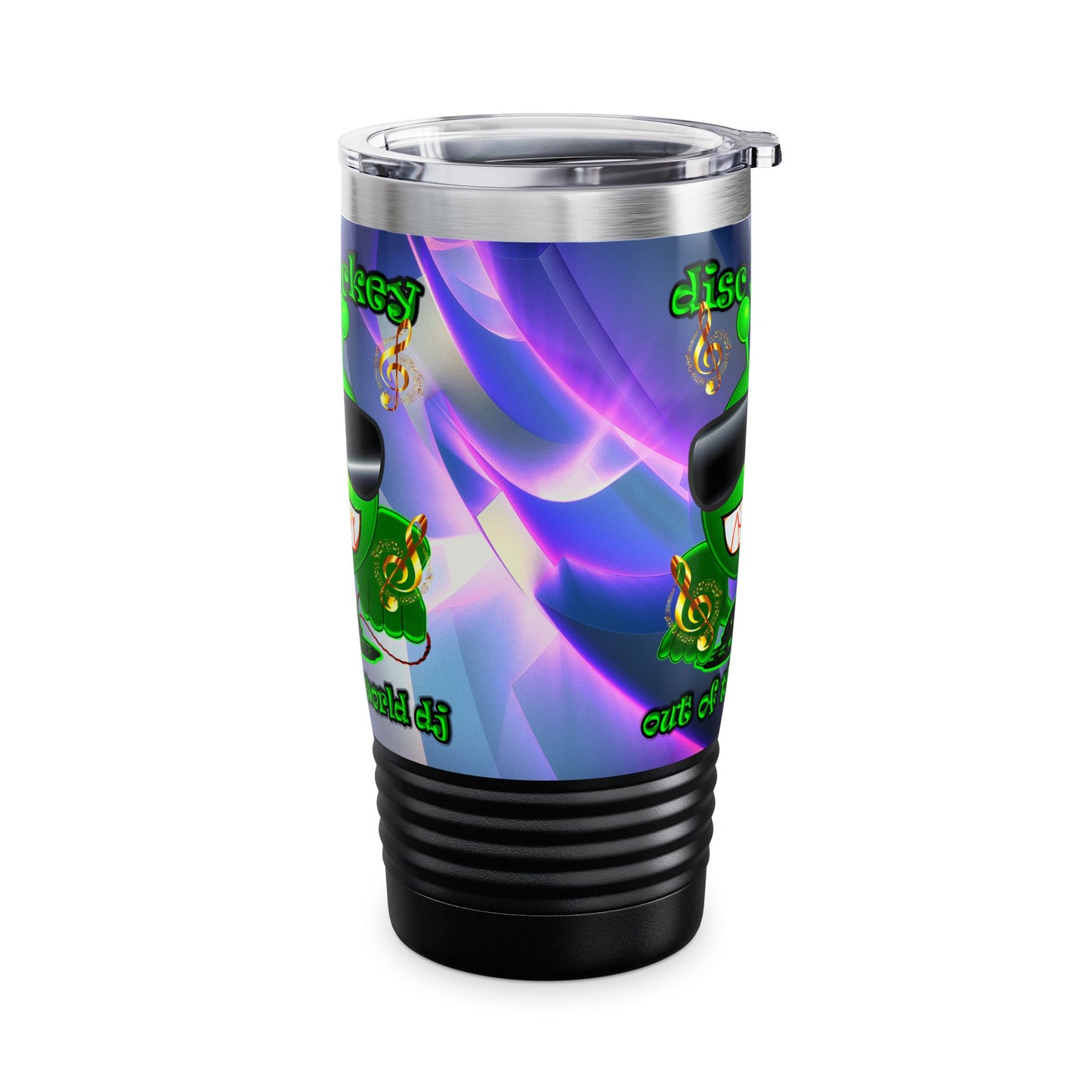 disc jockey - Ringneck Tumbler, 20oz (grey-pink wave)