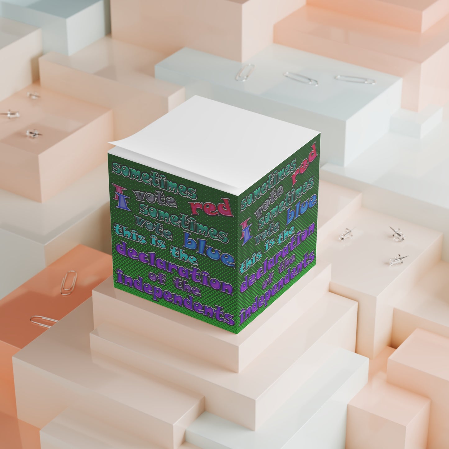 declaration of the independents - note cube (logo green)