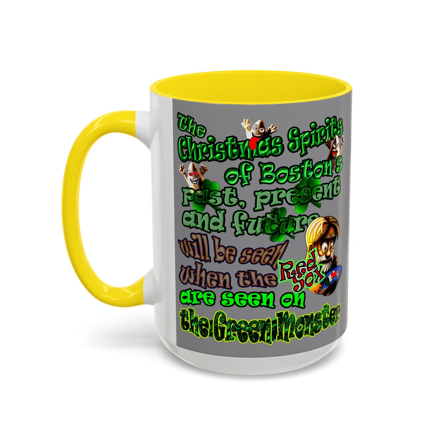 christmas spirits of boston - Accent Mug (grey)