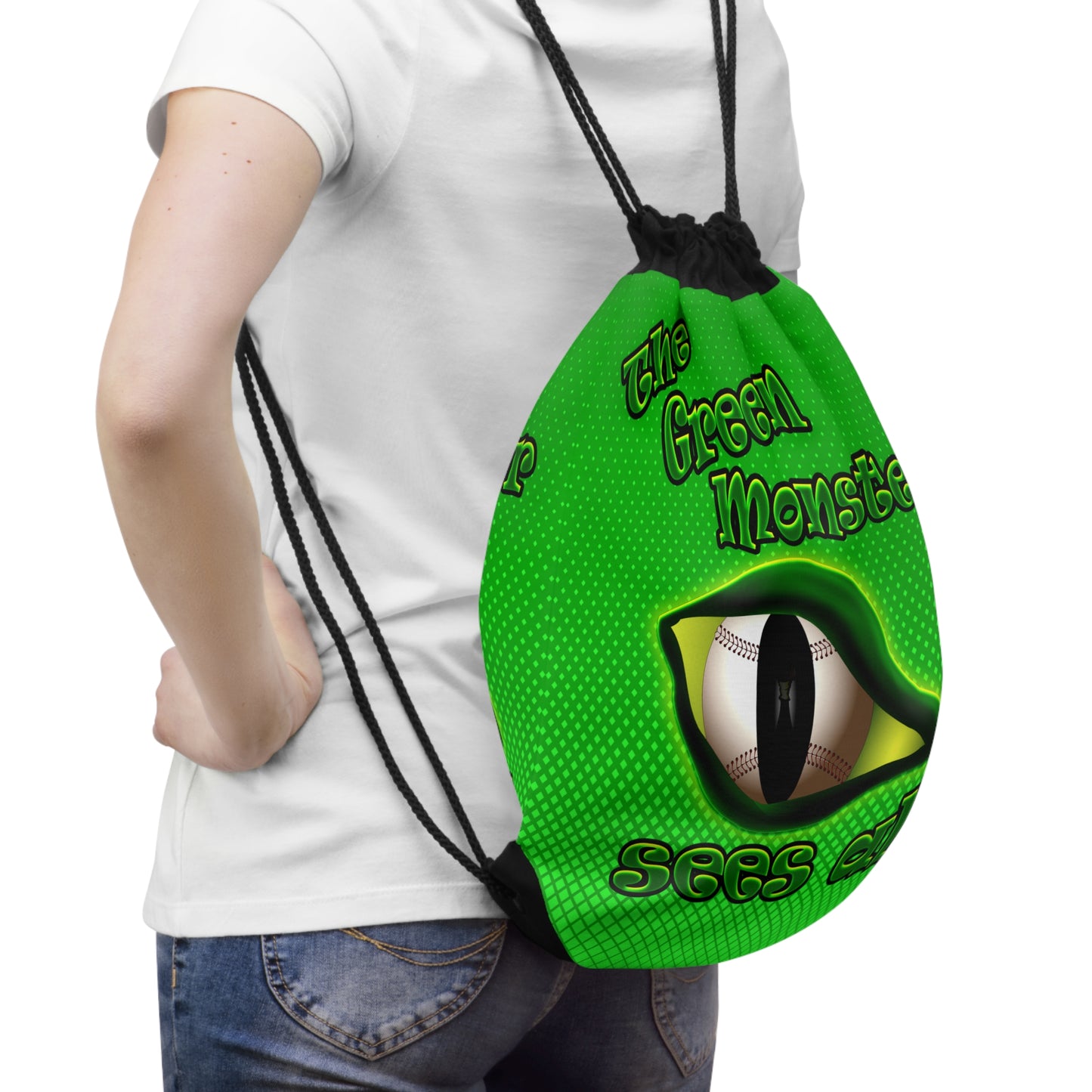 green monster - Drawstring Bag (logo green)