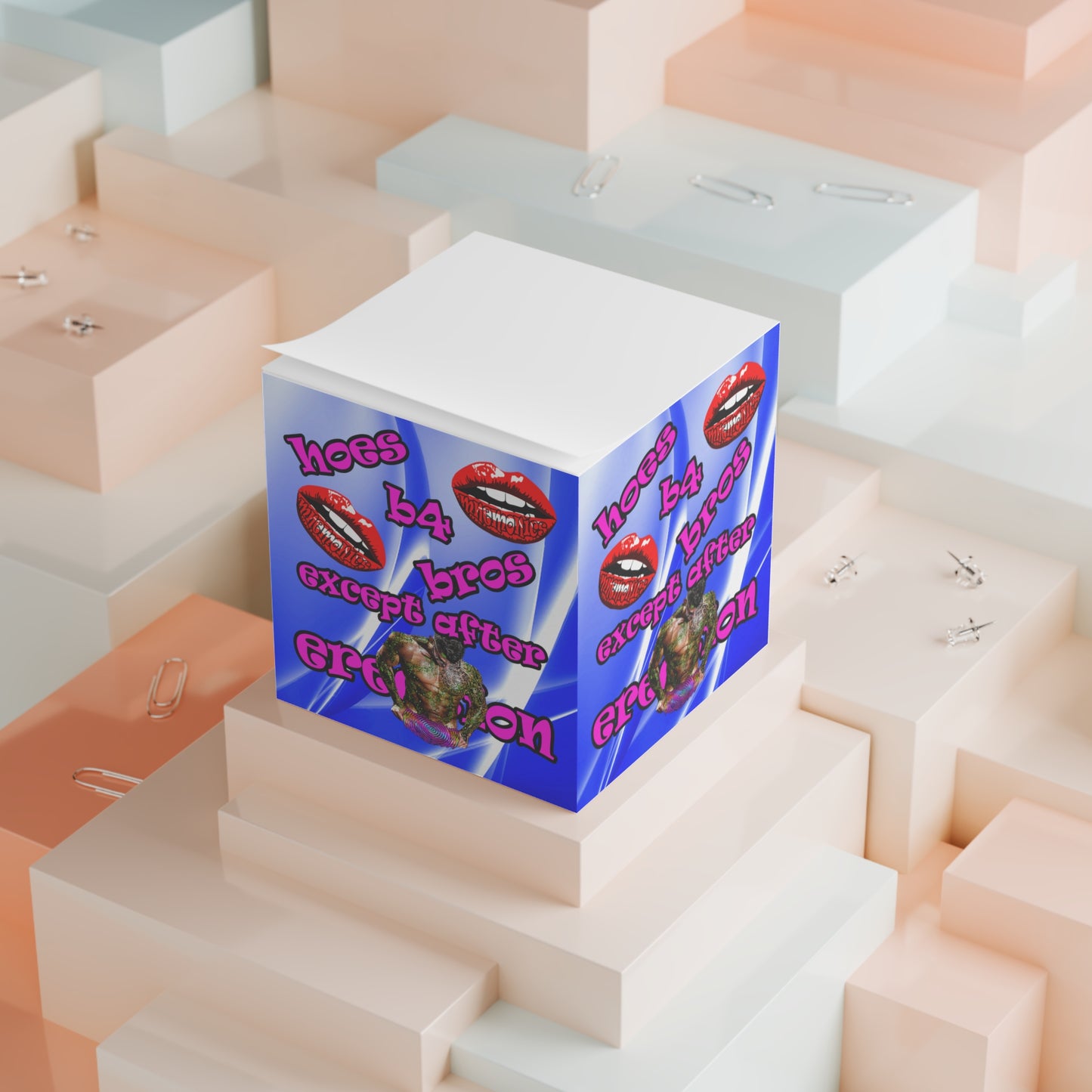 hoes b4 bros - note cube (blue-white wave)