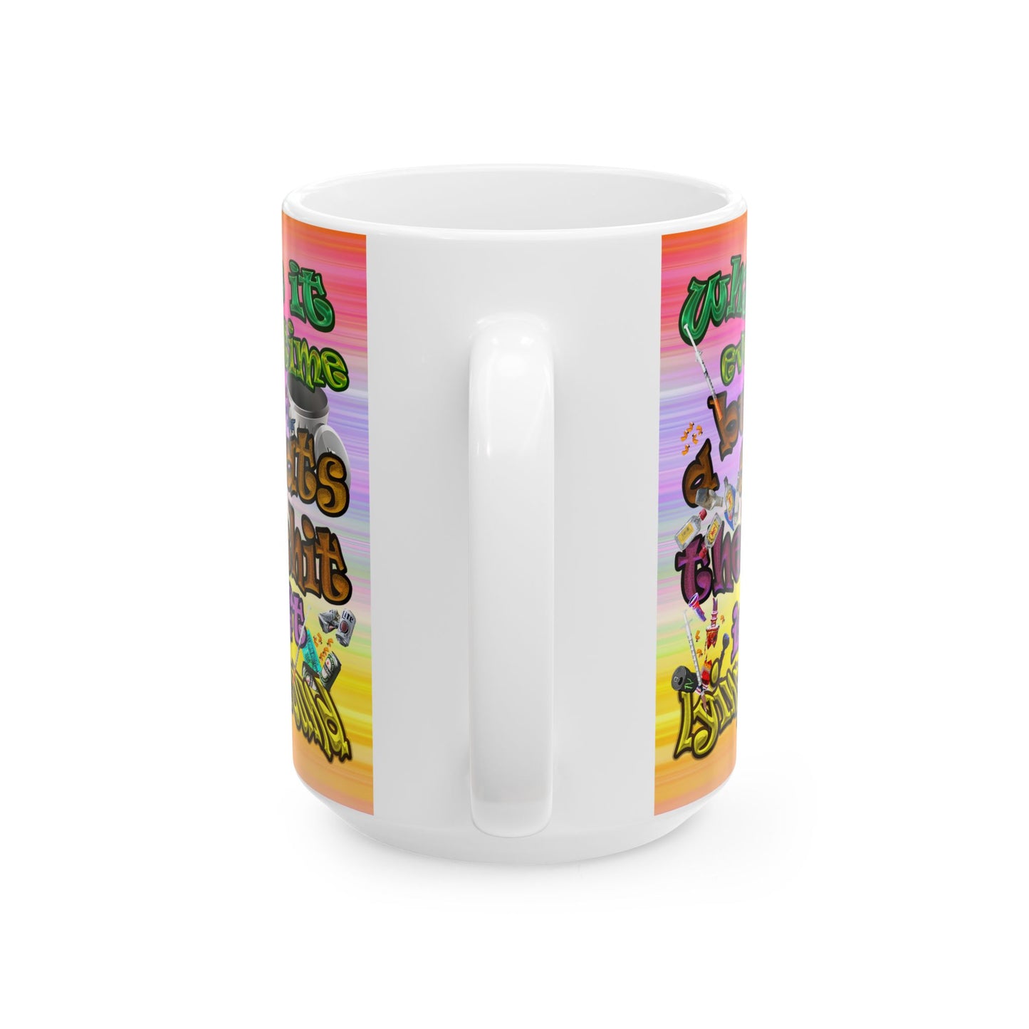 the bum's shit - White Mug (color blur)