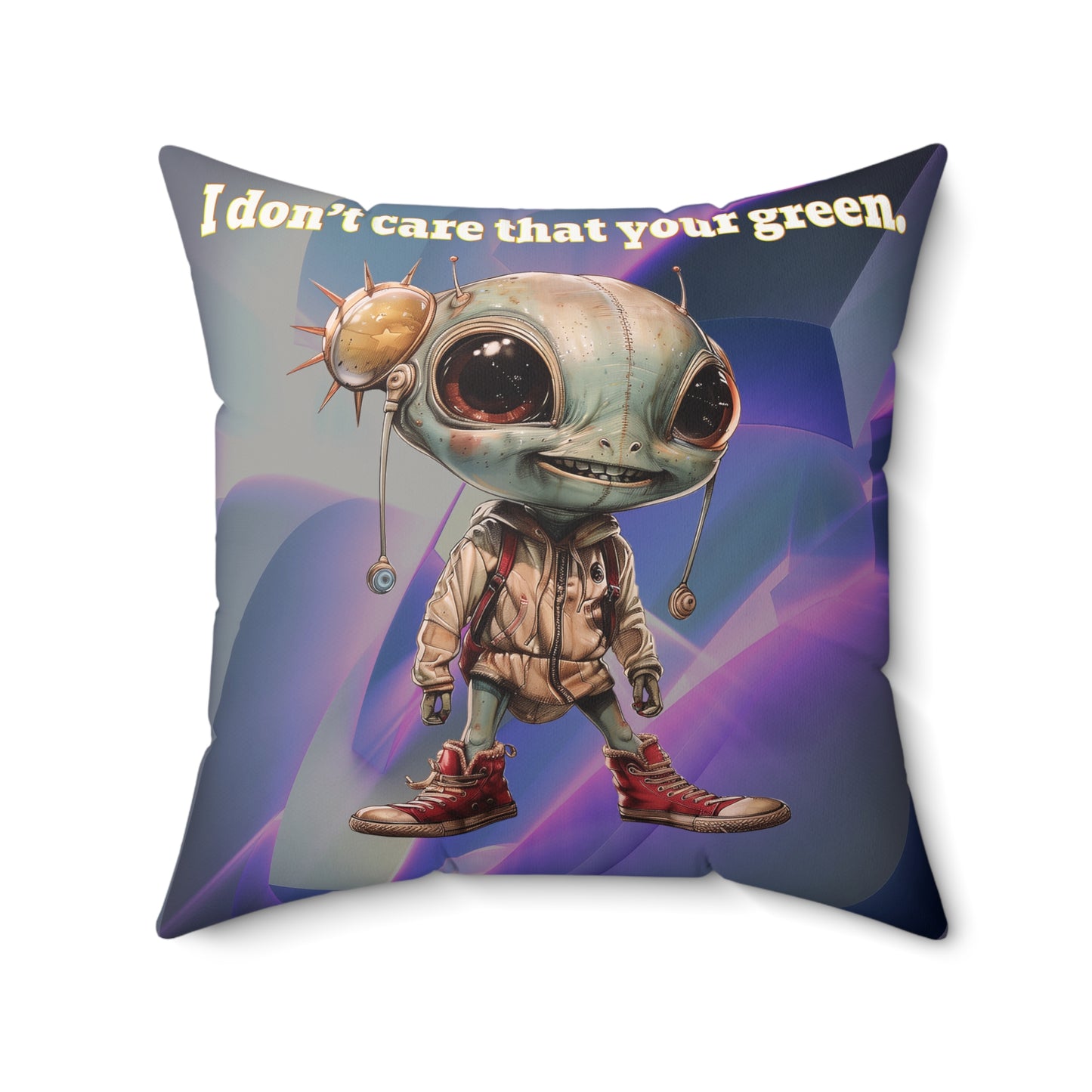 I don't care that your grey - Faux Suede Square Pillow - (grey-pink wave)