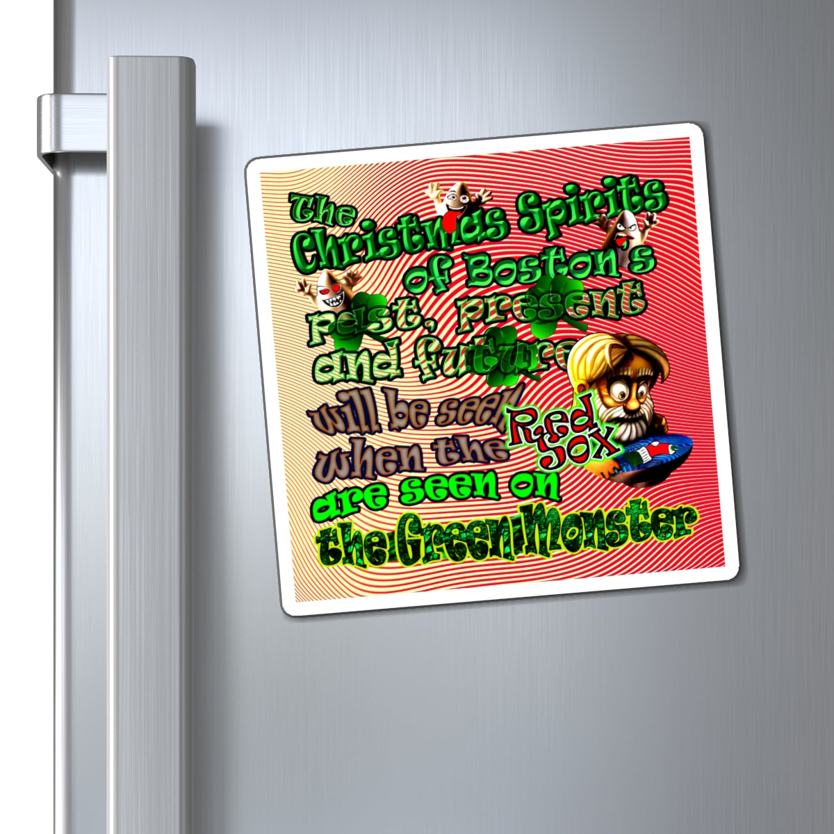 christmas spirits of boston - Magnets - (yellow-orange wave)