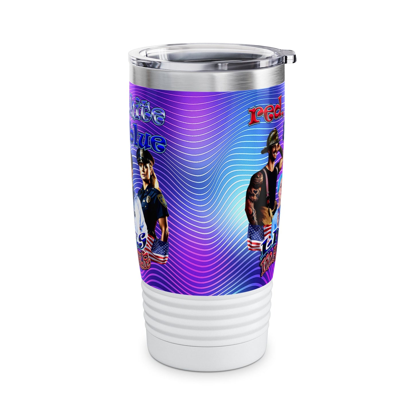rw&b lives matter - Ringneck Tumbler, 20oz (purple wave)