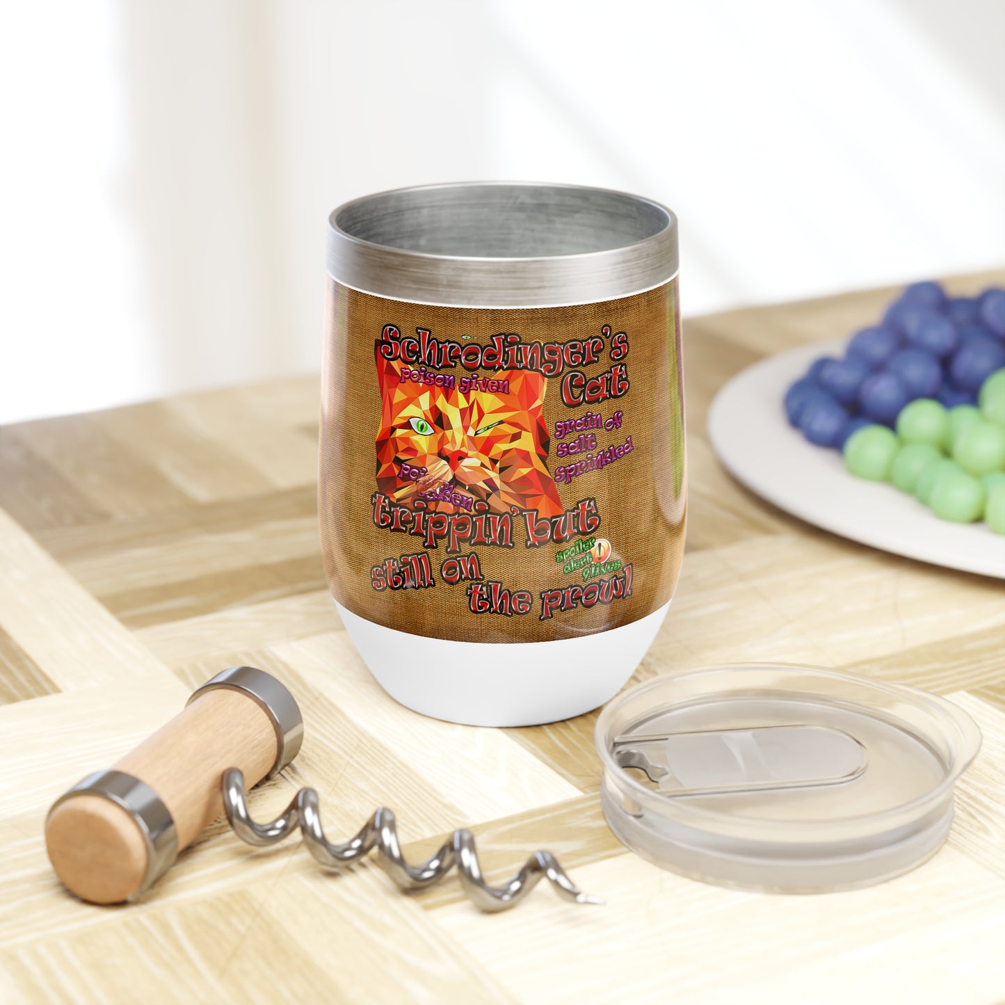 schrodinger's cat - Chill Wine Tumbler (brown papyrus)