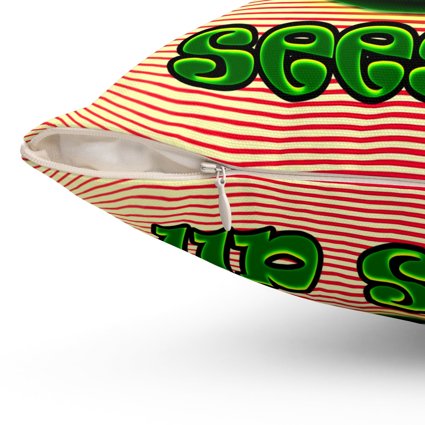 green monster - Spun Polyester Square Pillow - (yellow-orange wave)