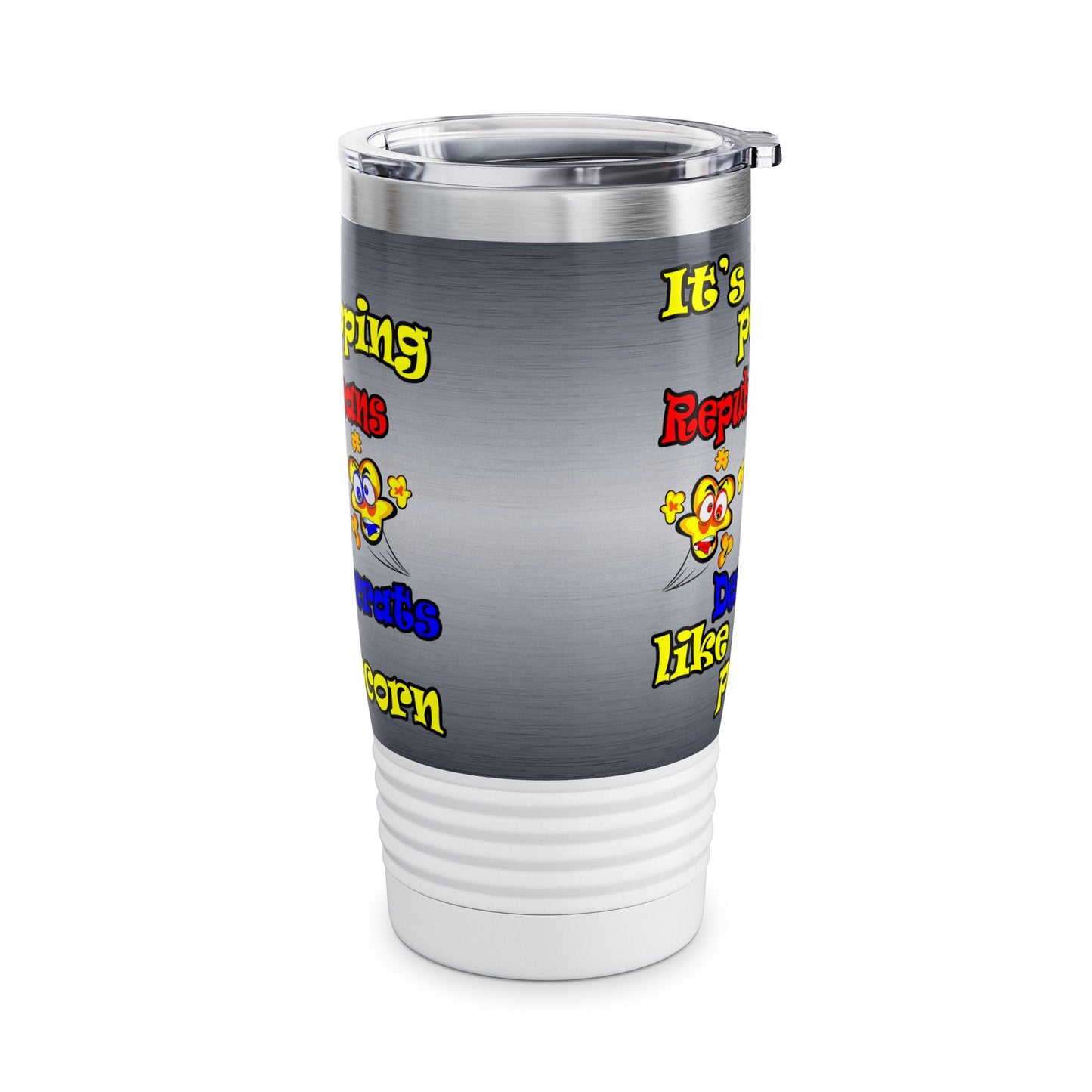 popping like popcorn - Ringneck Tumbler, 20oz (brushed nickel)