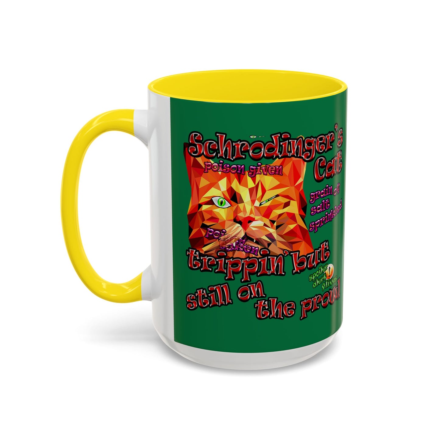 schrodinger's cat - Accent Mug (dark green)