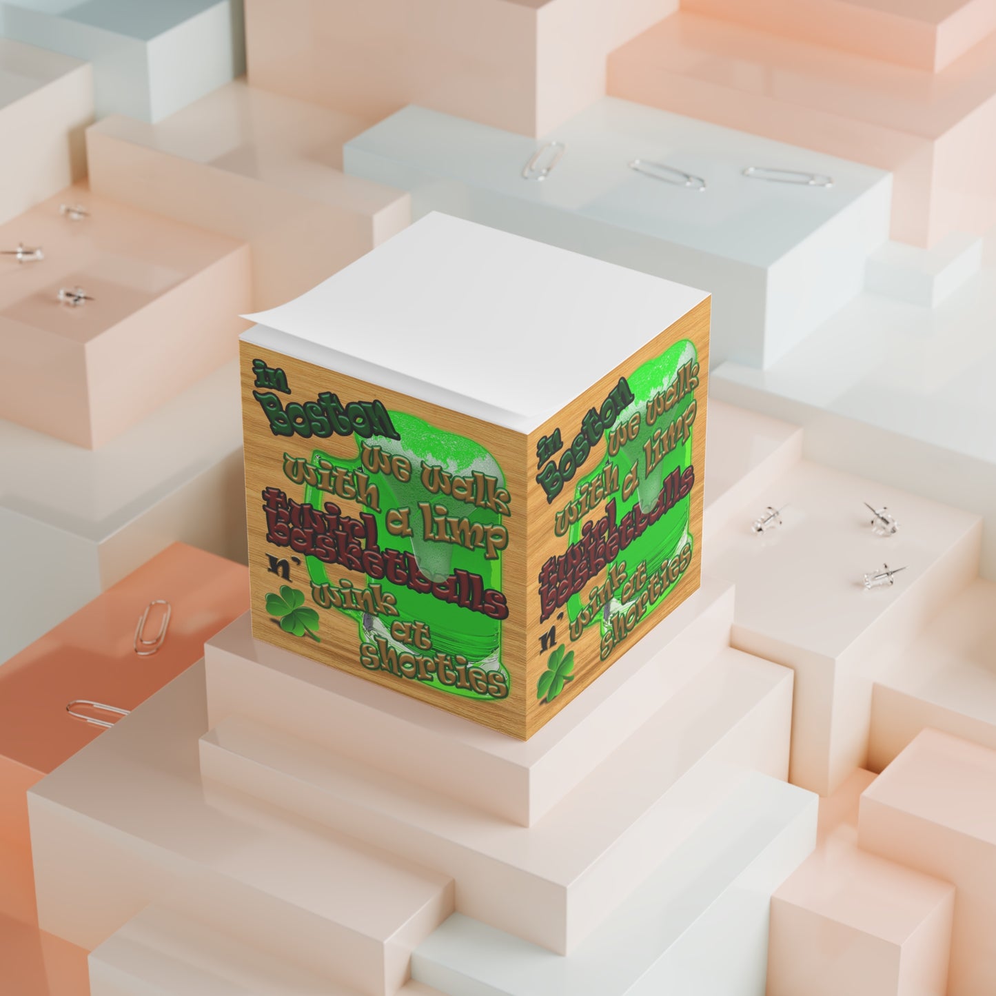 celtic's logo - note cube (butterscotch wood finish)