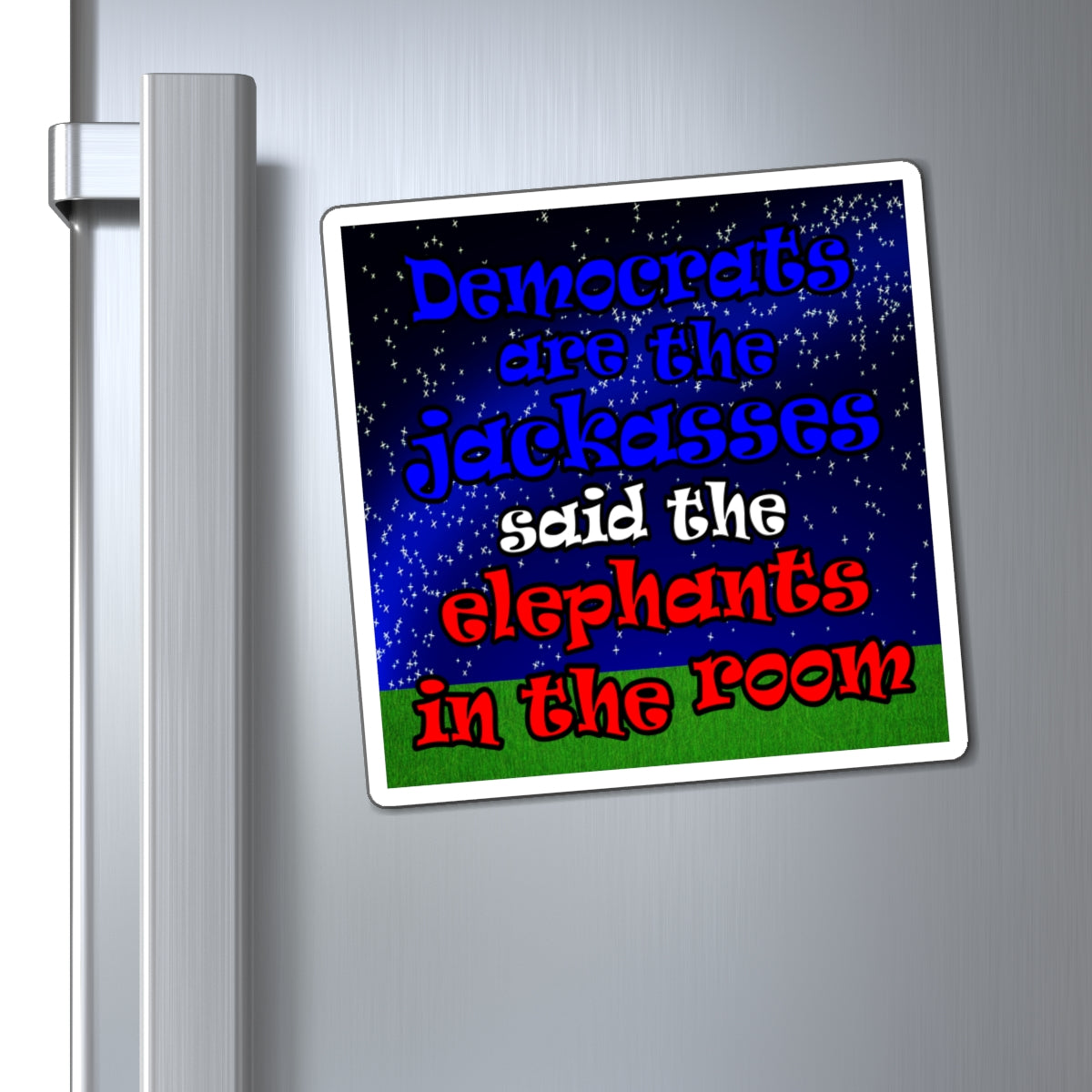donkeys and elephants - Magnets - ('snoops' background)