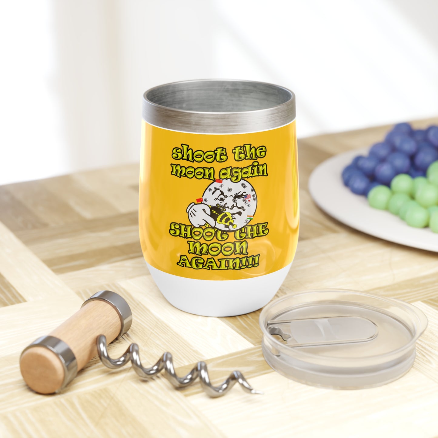 shoot the moon again - Chill Wine Tumbler (yellow)