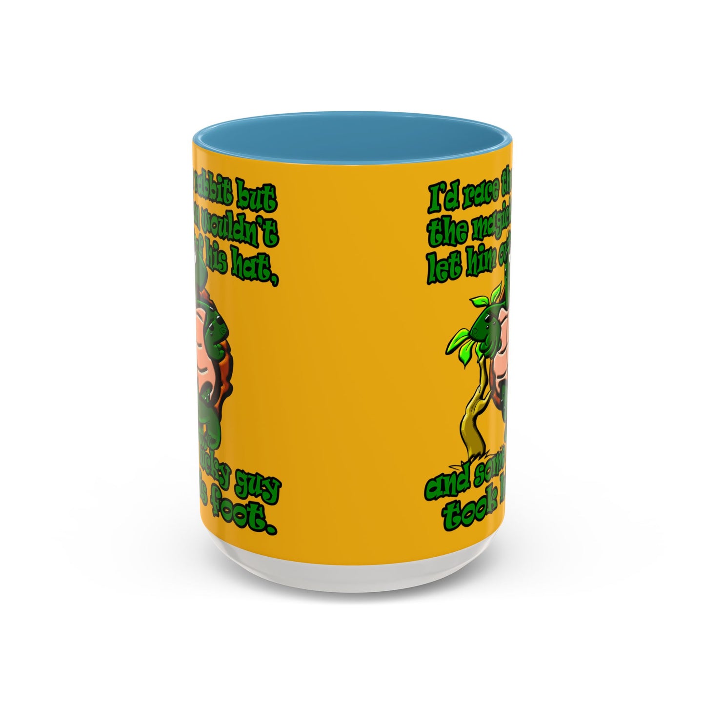 turtle race - Accent Mug (yellow)