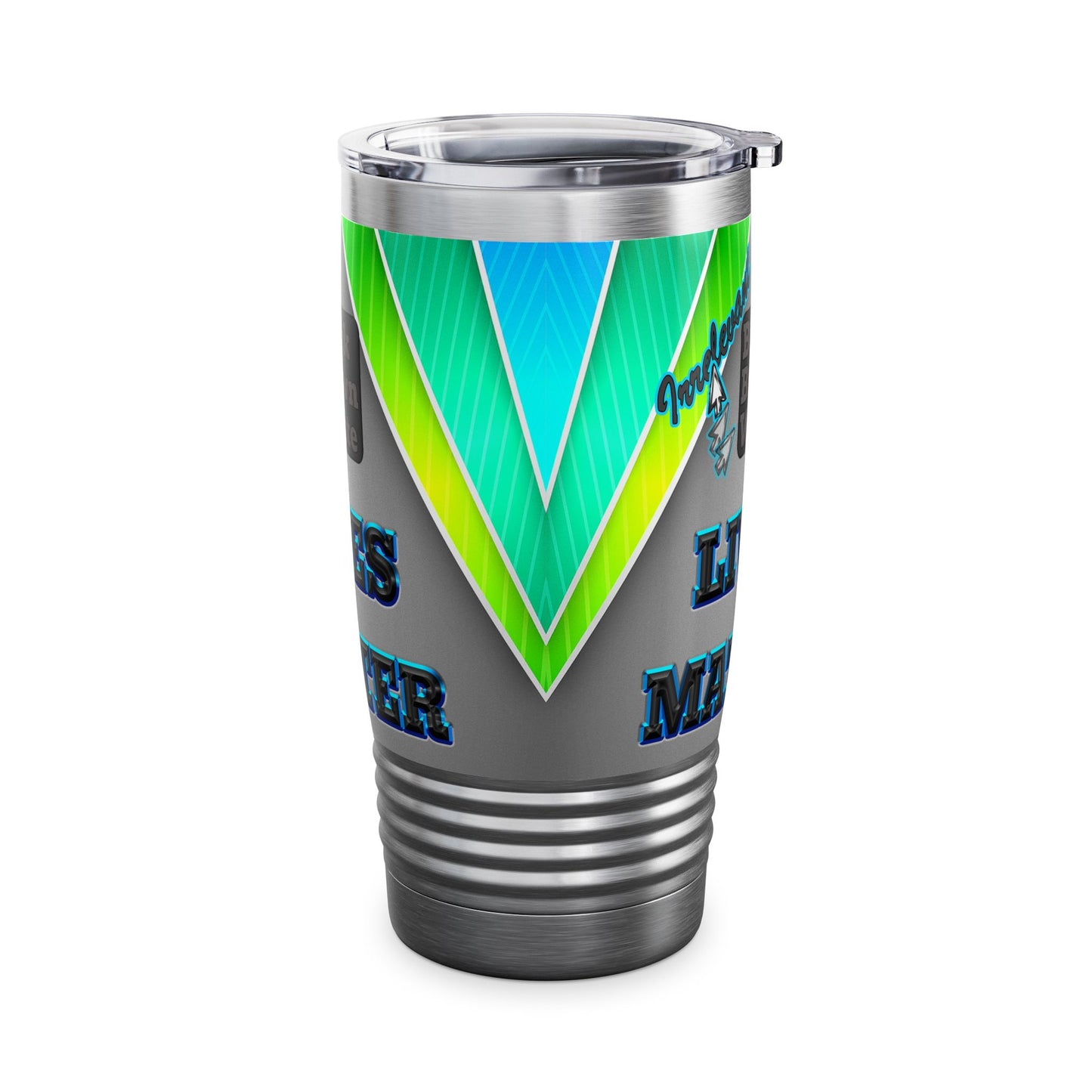 irrelevant - Ringneck Tumbler, 20oz (rainbow split)