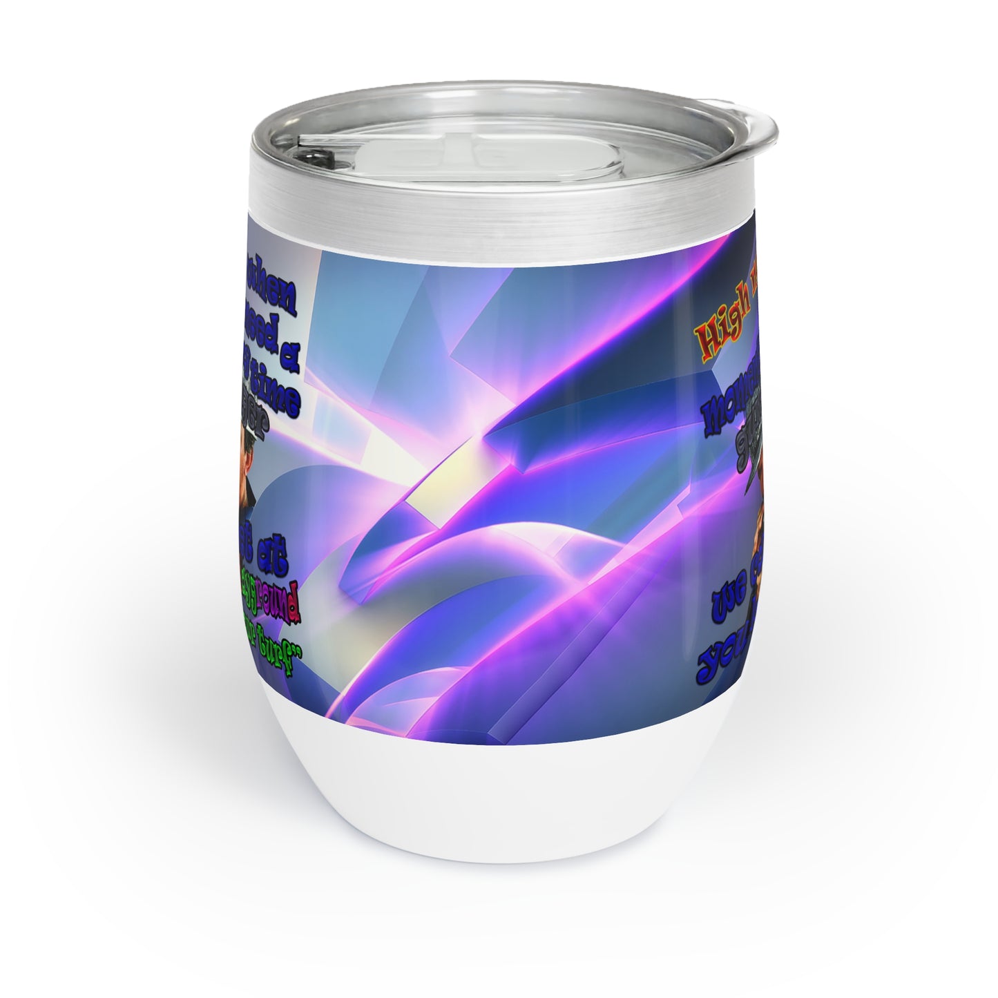 high noon - Chill Wine Tumbler (grey-pink wave)