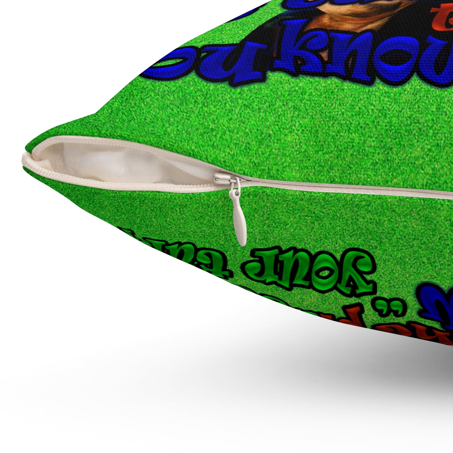 high noon - Spun Polyester Square Pillow - (green turf)