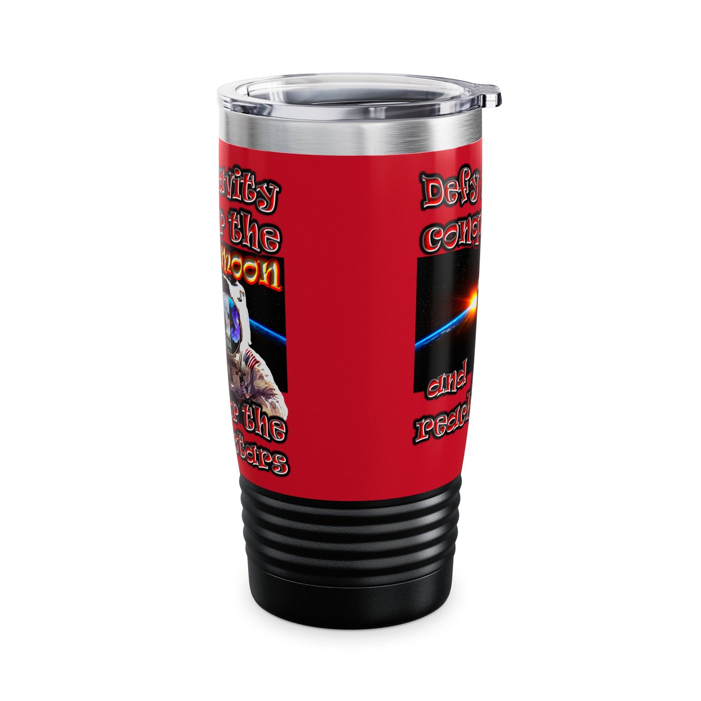 defy conquer reach - Ringneck Tumbler, 20oz (dark red)