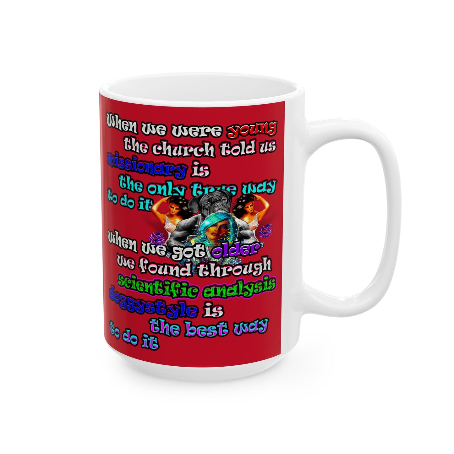 doggystyle - White Mug (dark red)