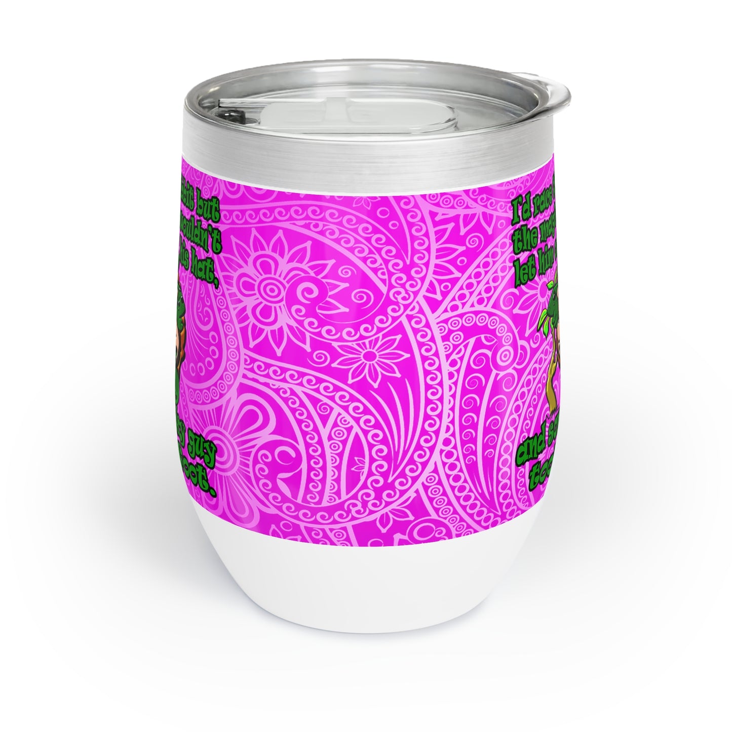 turtle race - Chill Wine Tumbler (pink swirl)