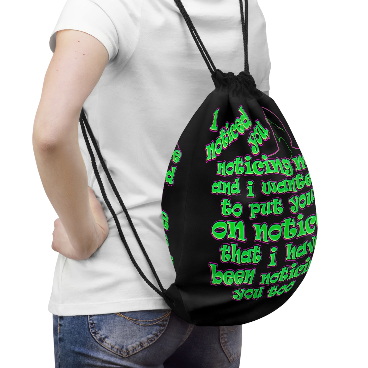 noticed you noticing - Drawstring Bag (black)