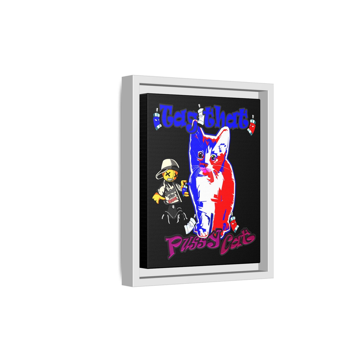 tag that - framed canvas art (black)