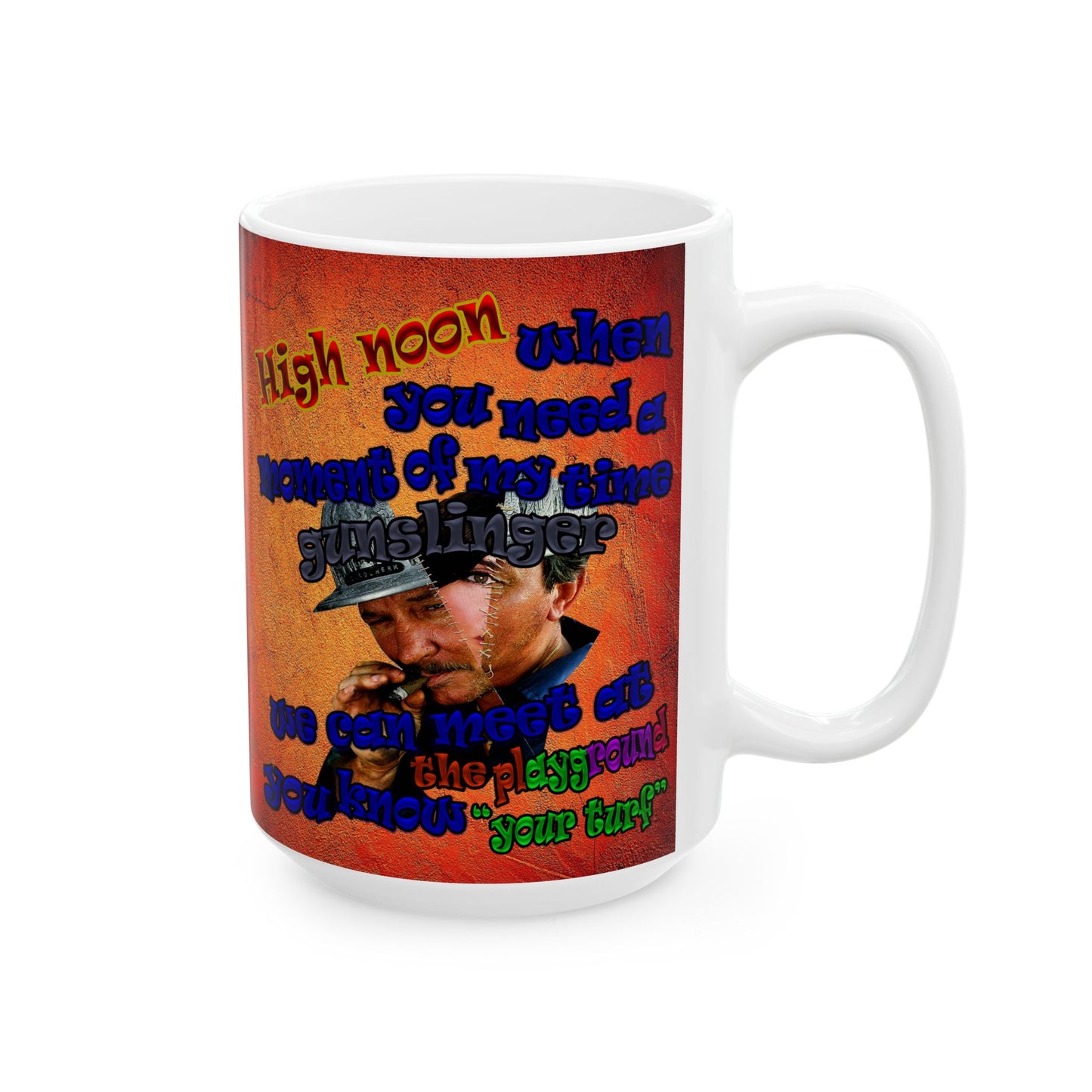 high noon - White Mug (burnt orange)