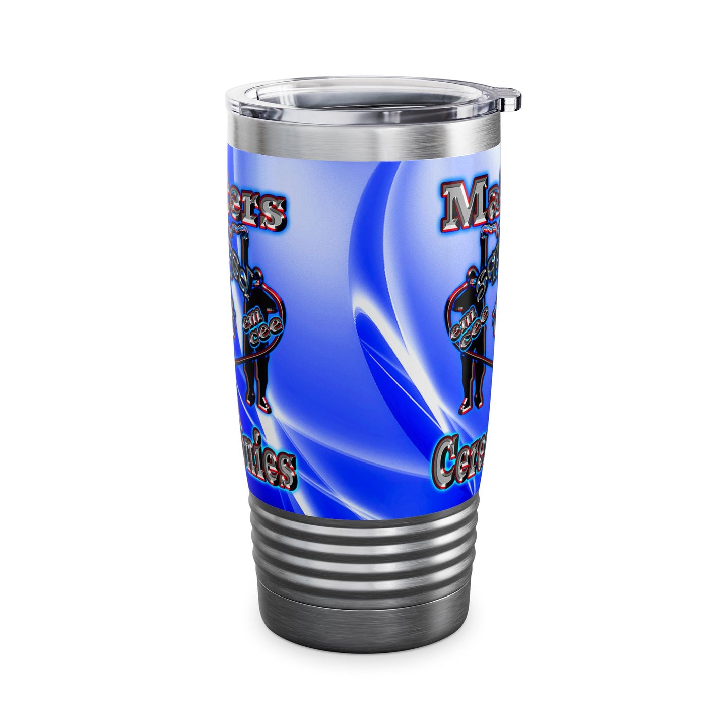 em cee squared - Ringneck Tumbler, 20oz (blue-white wave)