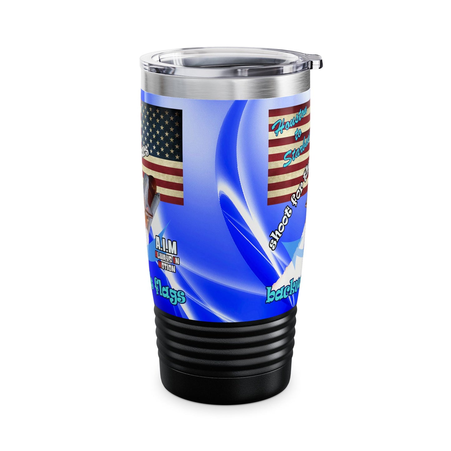 shoot for the stars - Ringneck Tumbler, 20oz (blue-white wave)