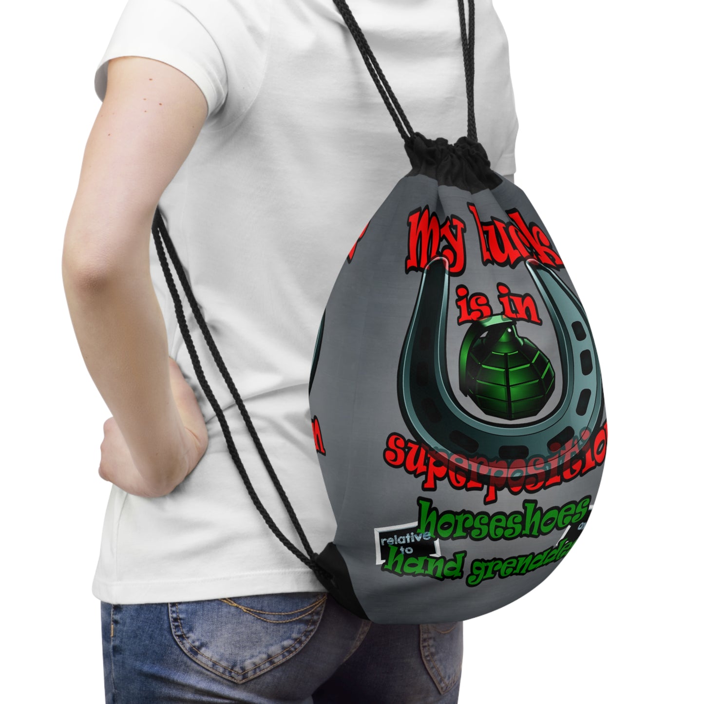 my luck - Drawstring Bag (grey-light grey)