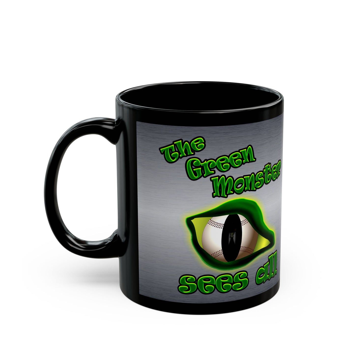 green monster - Black Mug (brushed nickel)