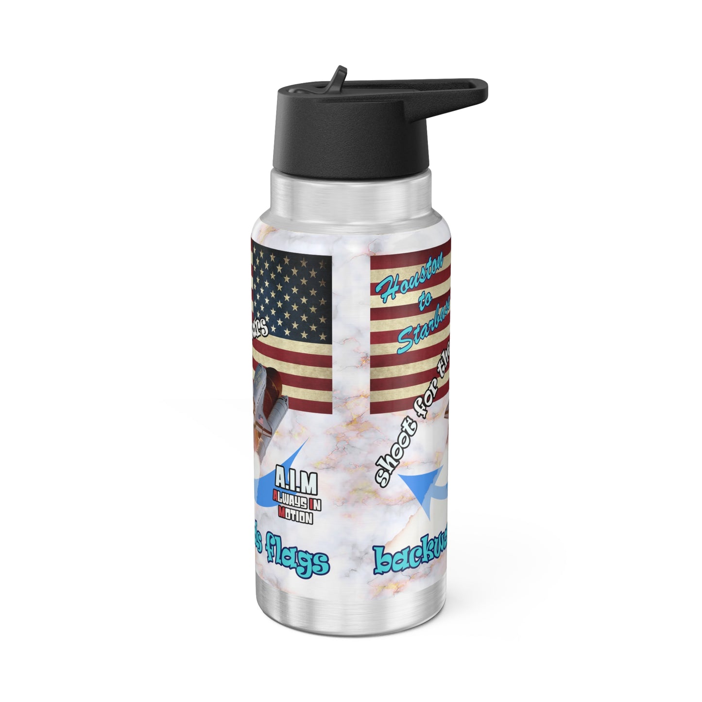 shoot for the stars - Gator Tumbler, 32oz (white marble)