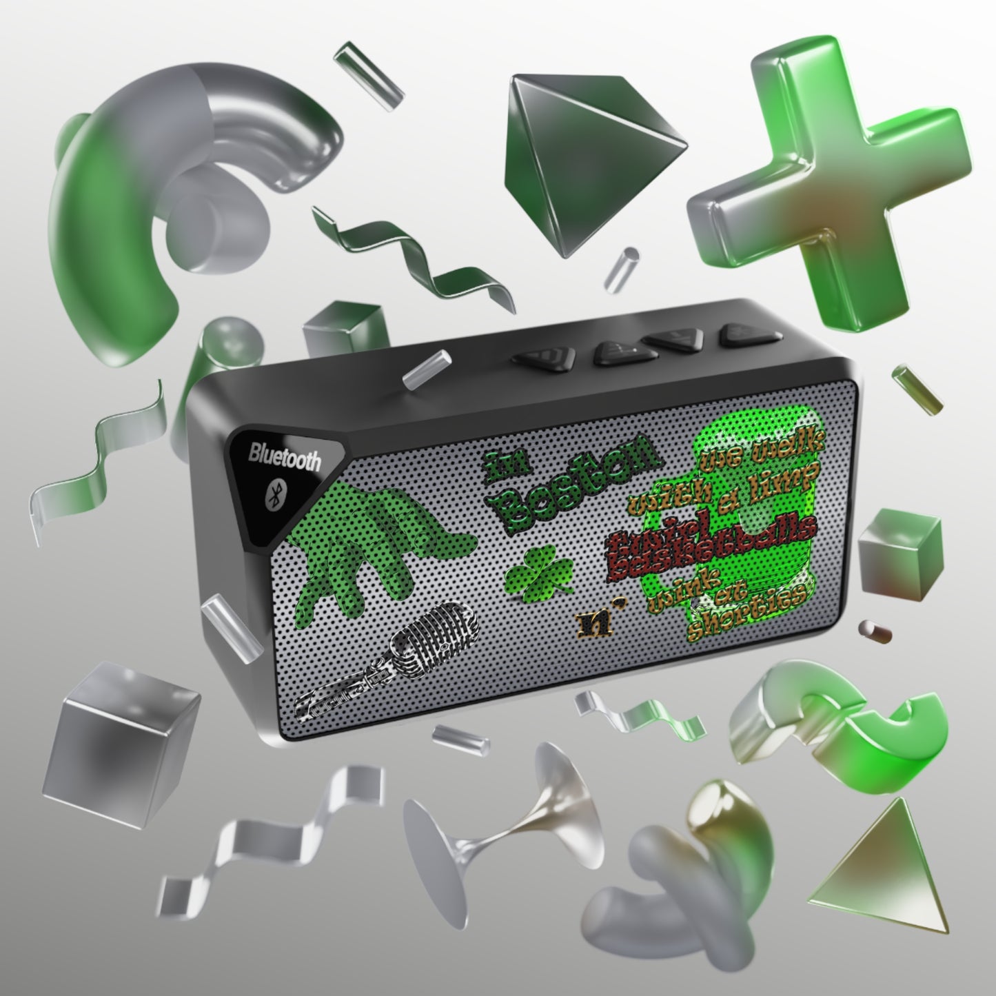 celtics logo - Jabba Bluetooth Speaker (brushed nickel)