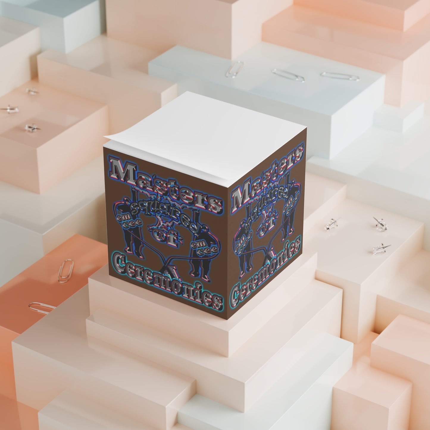 em cee squared - note cube (brown)