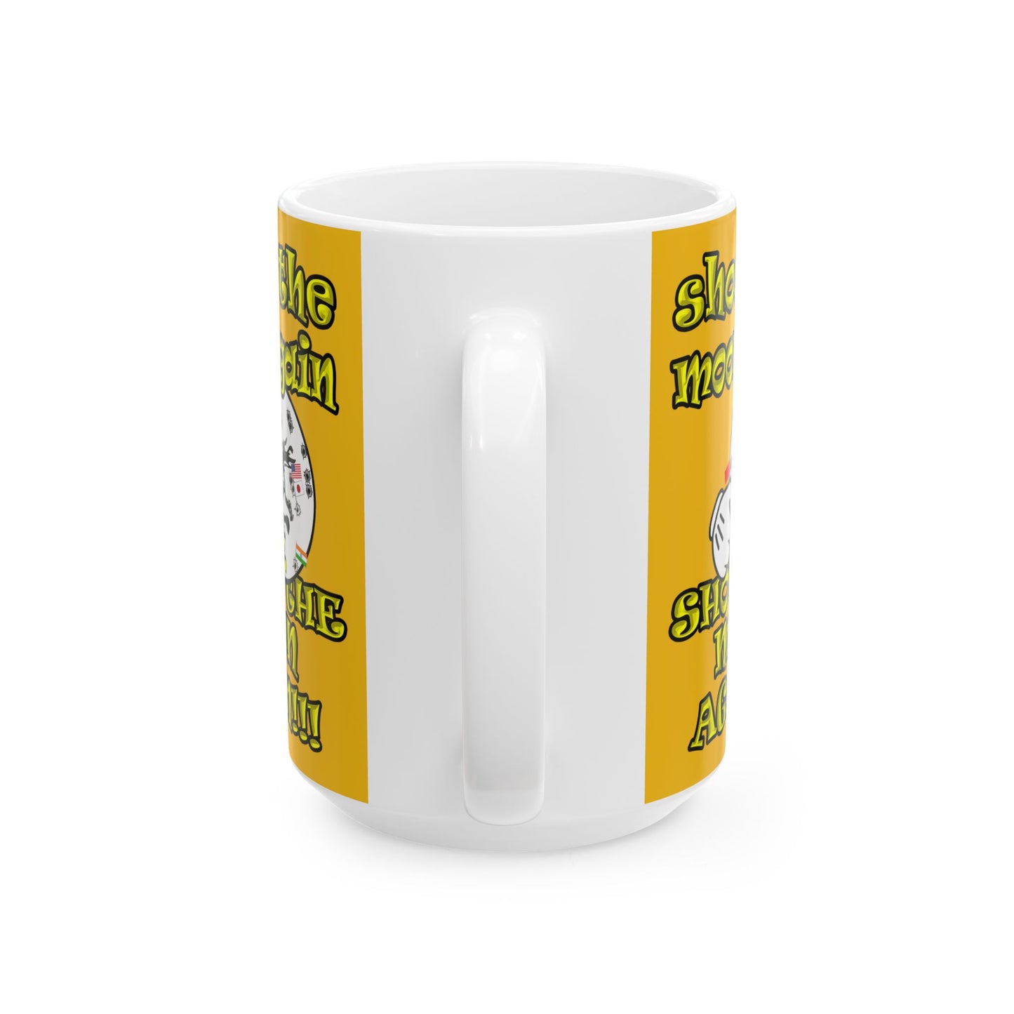 shoot the moon again - White Mug (yellow)