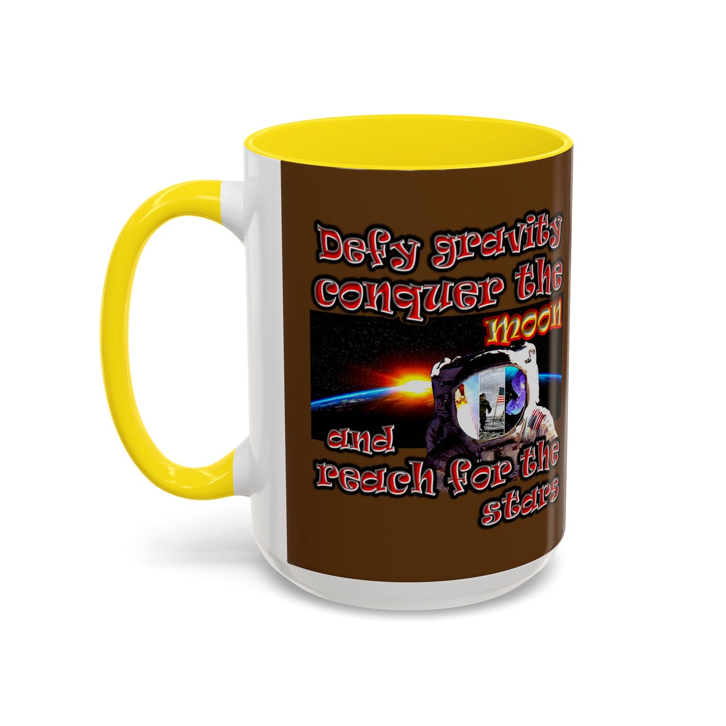 defy conquer reach - Accent Mug (brown)