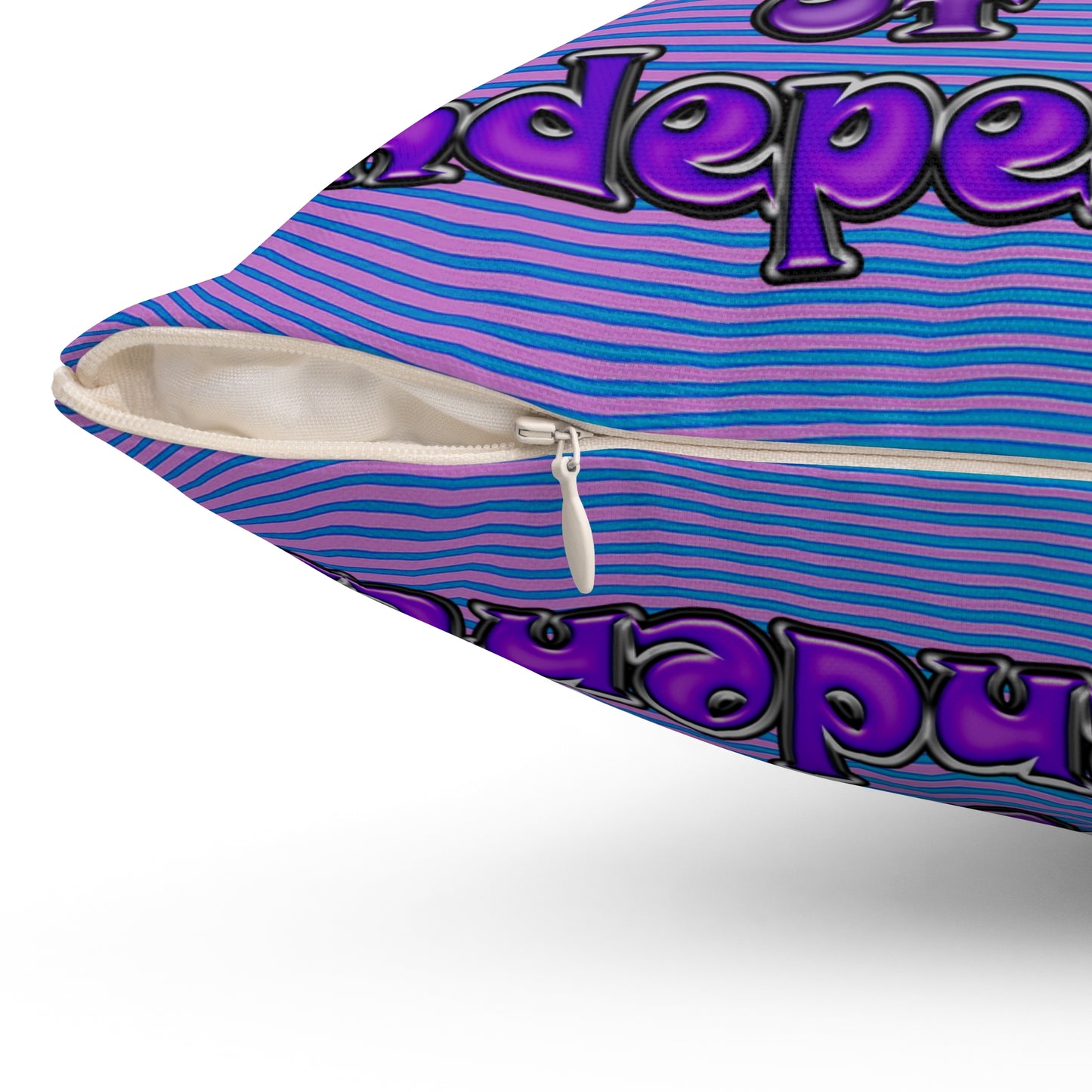 declaration of the independents - Spun Polyester Square Pillow - (light blue-purple wave)