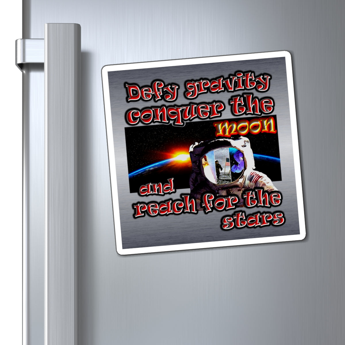 defy conquer reach - Magnets - (brushed nickel)