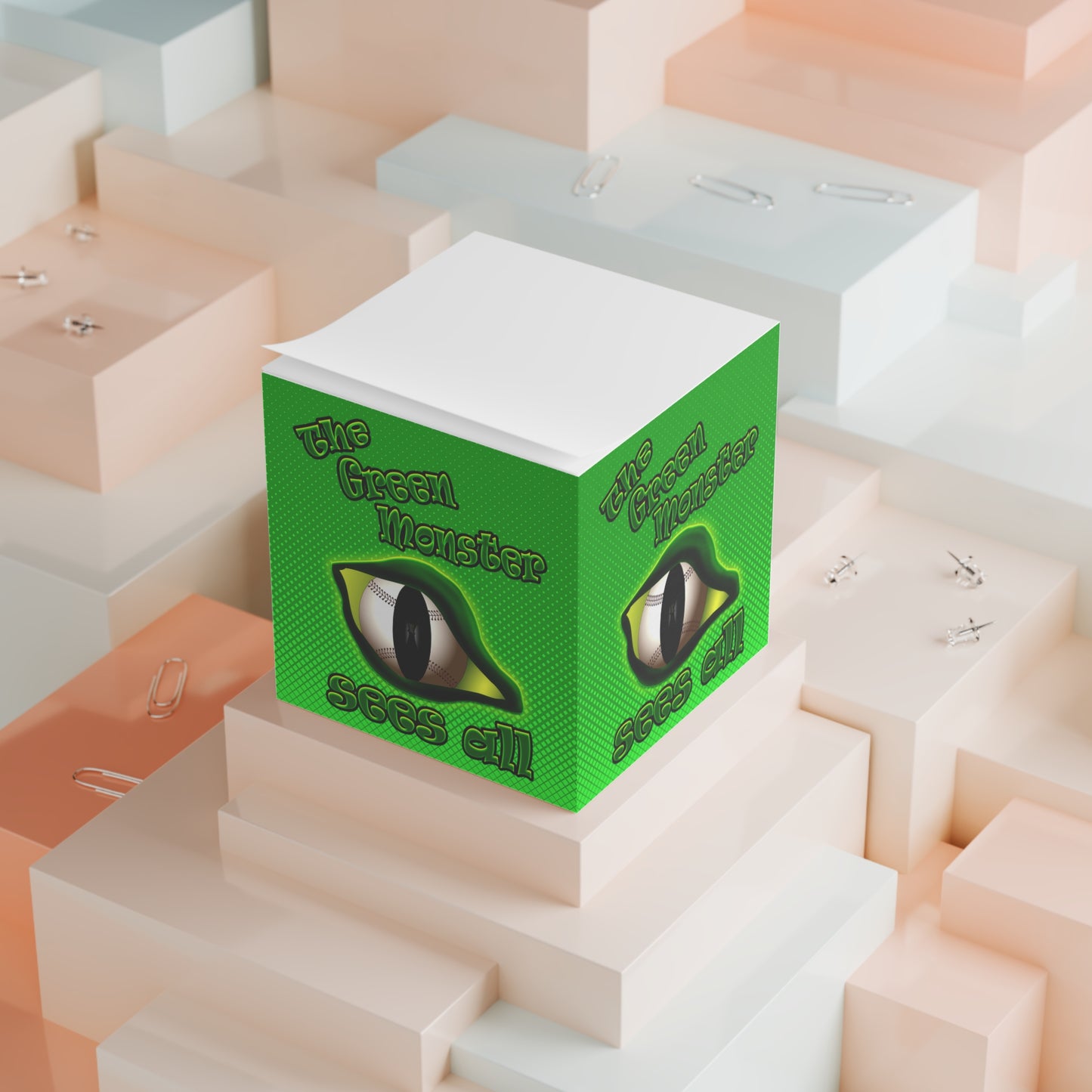 green monster - note cube (logo green)