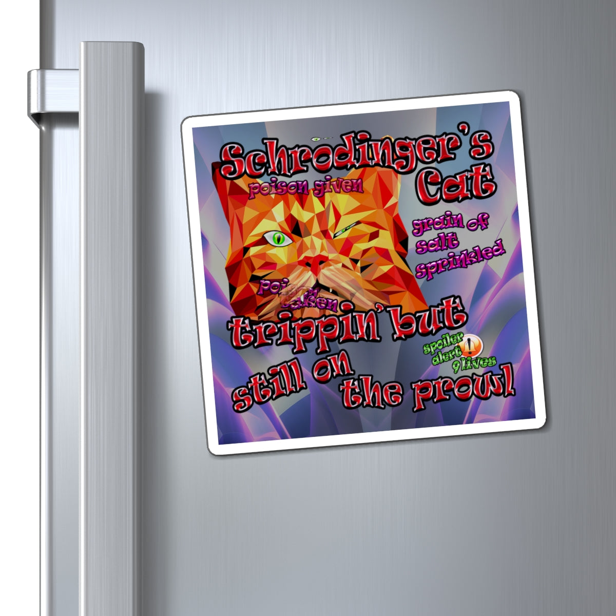 schrodinger's cat - Magnets - (grey-pink wave)