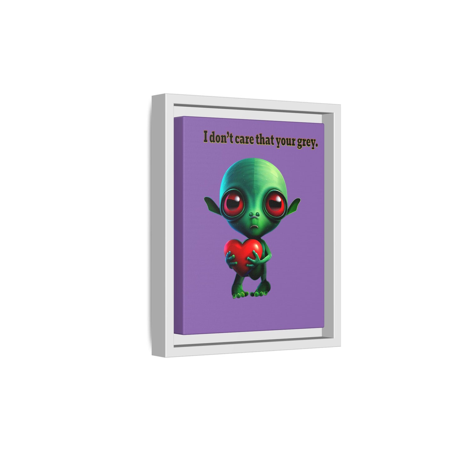 I don't care that your grey - framed canvas art (light purple)