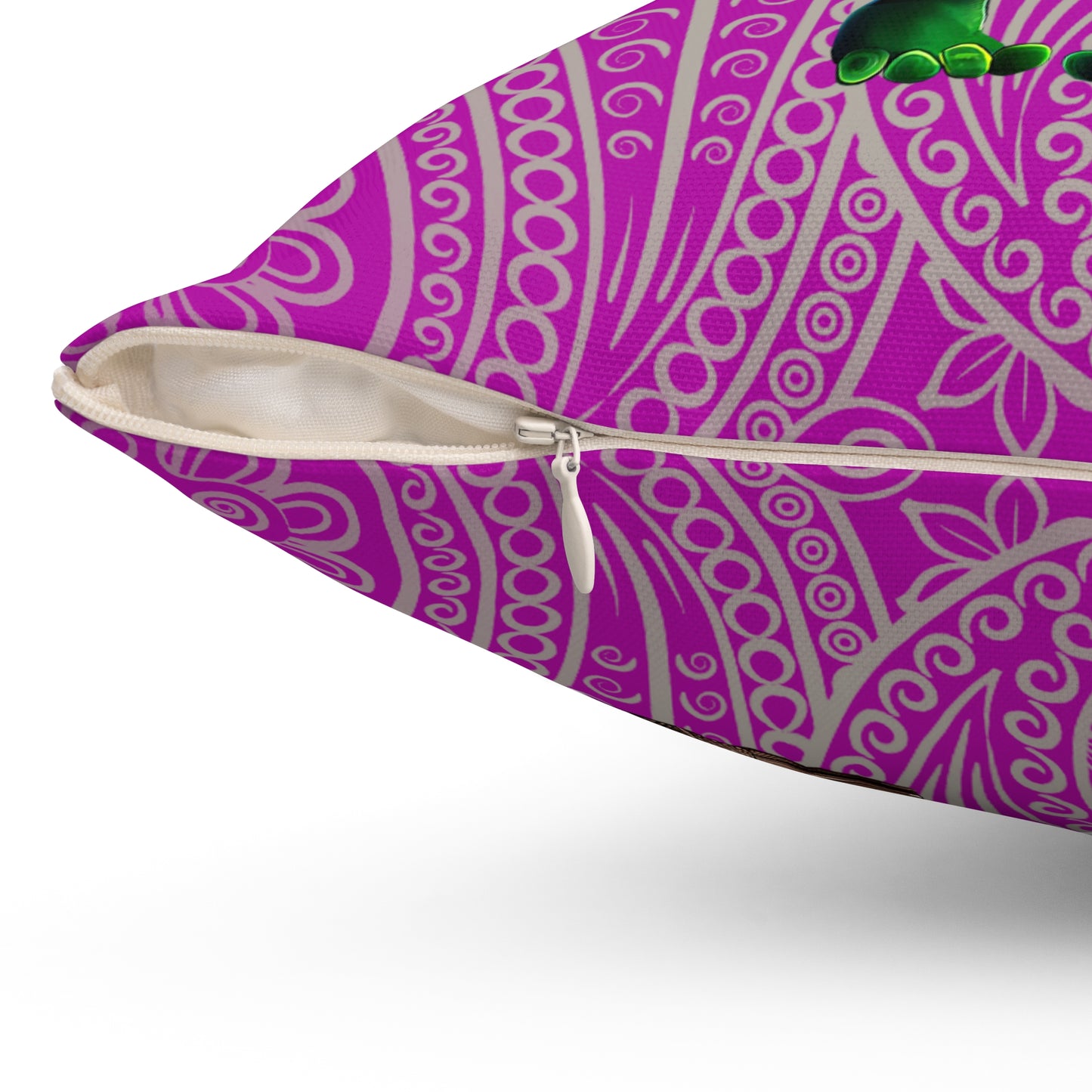 I don't care that your grey - Spun Polyester Square Pillow - (pink swirl)