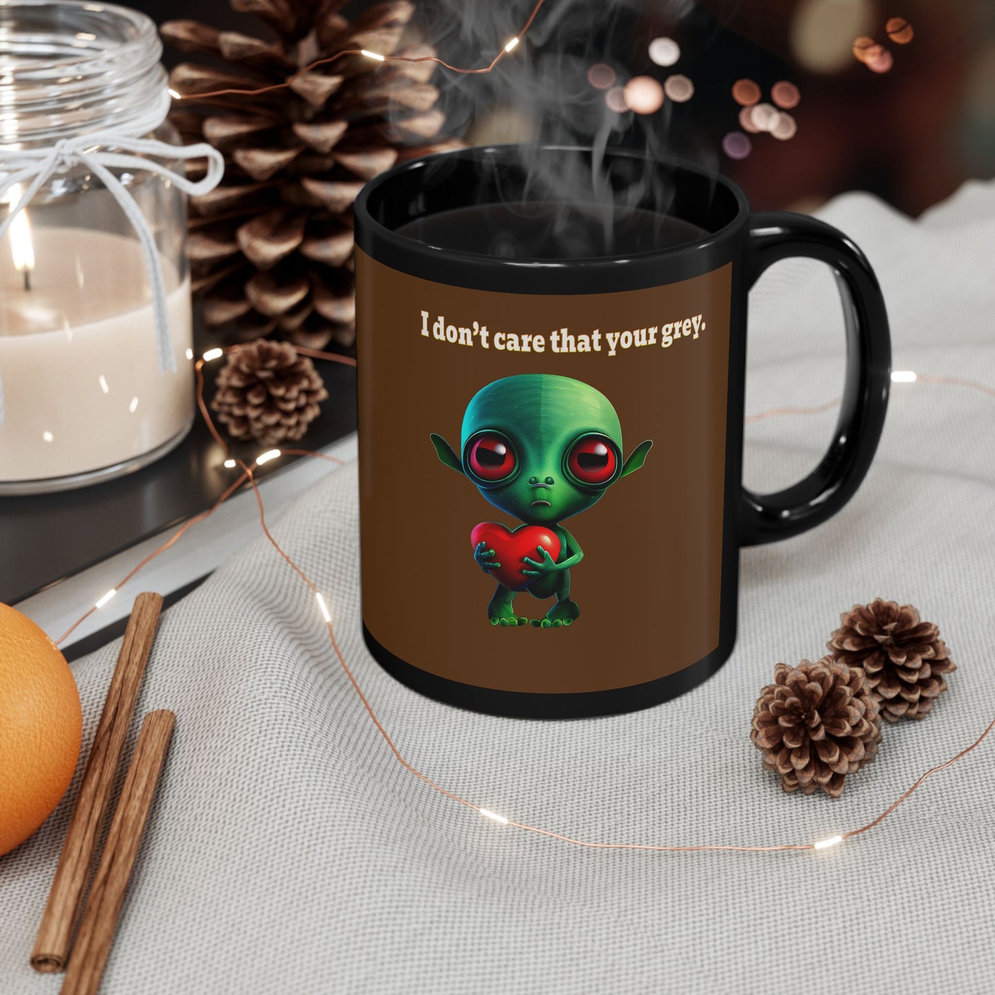 I don't care that your grey - Black Mug (brown)