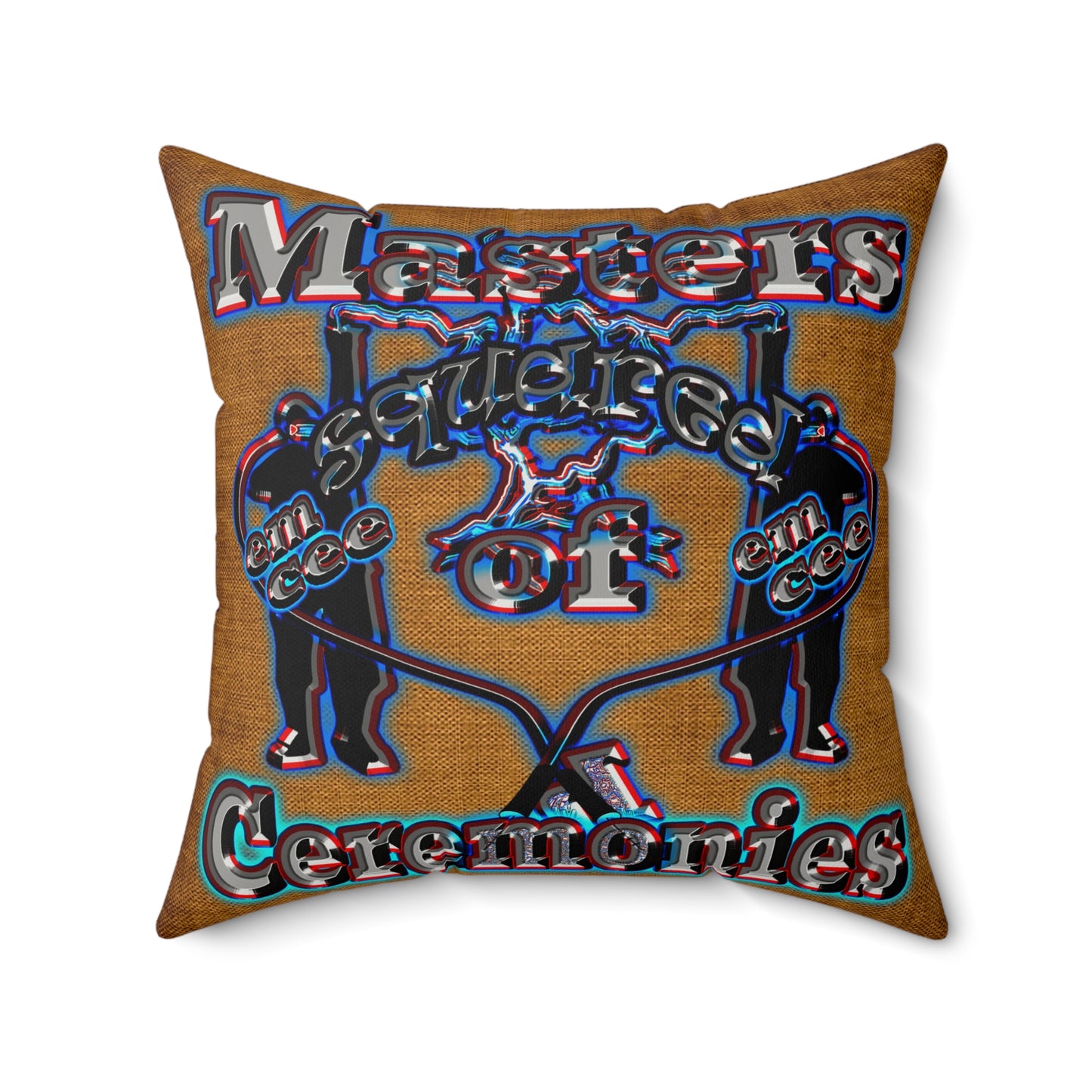 em cee squared - Faux Suede Square Pillow - (dichromatic brown papyrus)