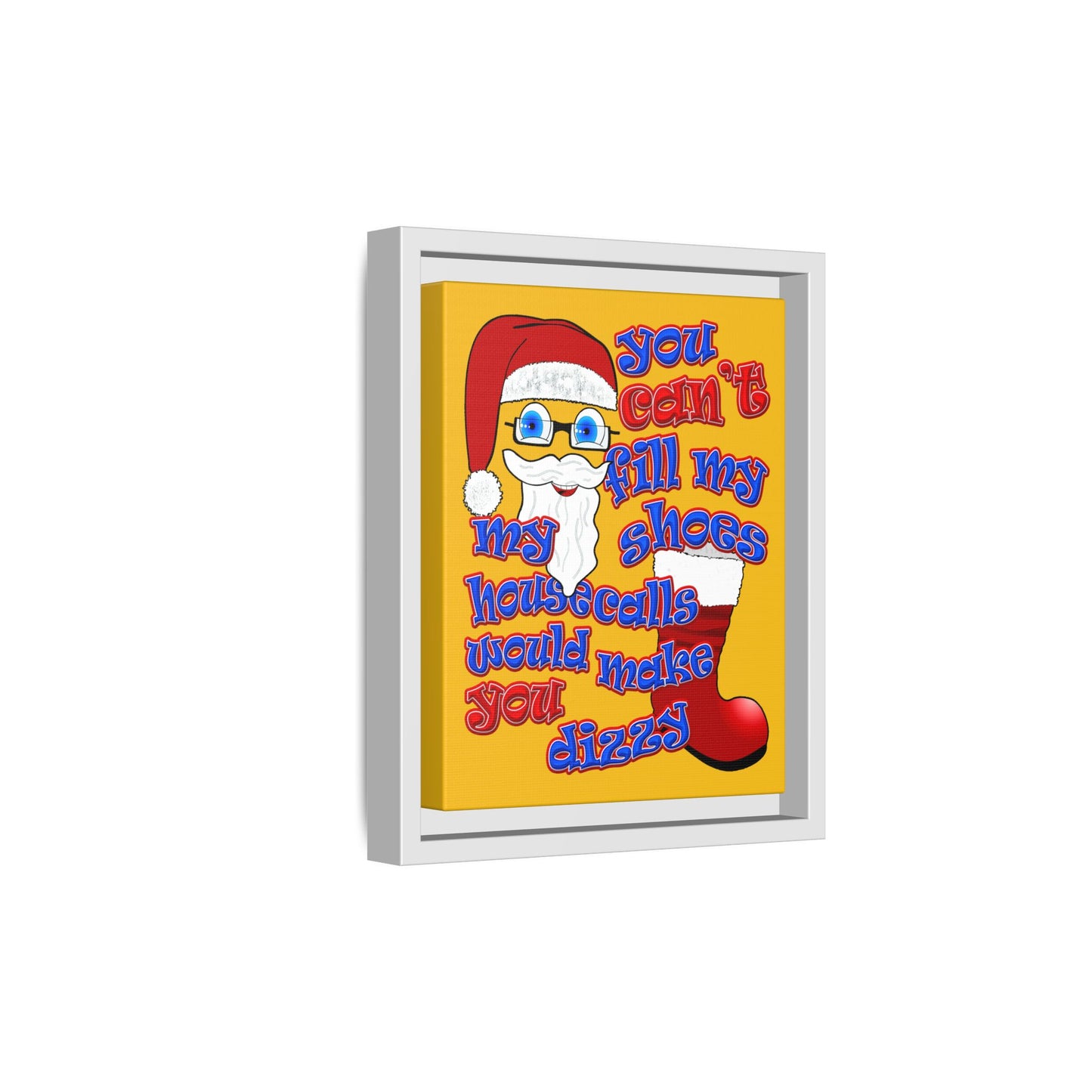 santa's shoes - framed canvas art (yellow)